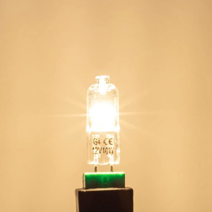 Bombillas halógenas de repuesto G4 de 10 W y 12 V, tipo T3 JC, con base de 2 pines, para riel de iluminación tipo disco debajo de gabinetes (paquete de 10).