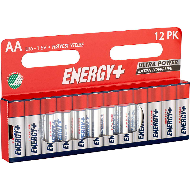 Energibatteri AA 12-pak, ultrakraftig, Energi