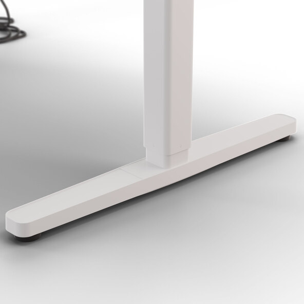 Birou reglabil electric pe înălțime Desk Basic, alb-argintiu