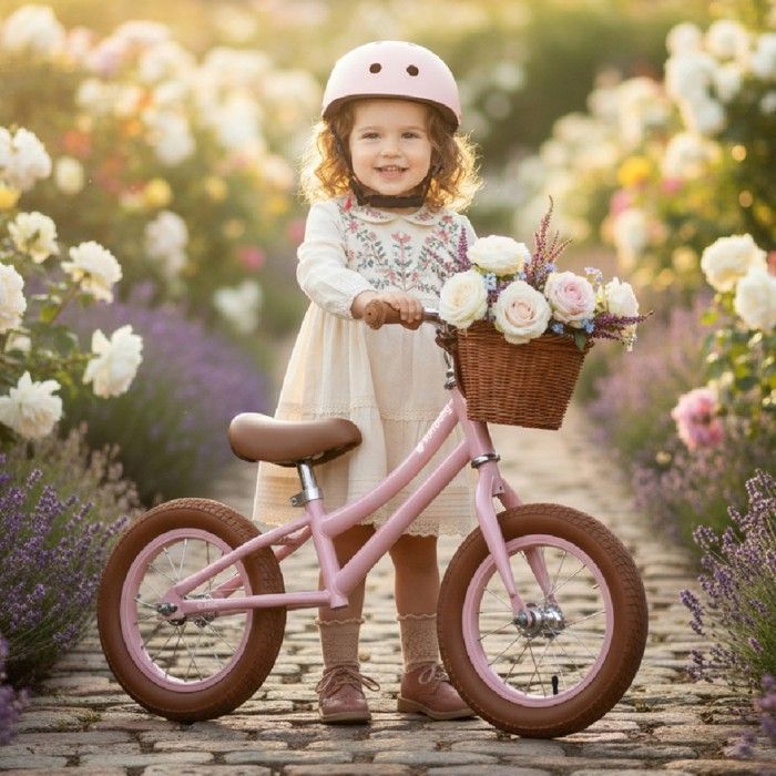 Sun Baby - Classic Balance Bike - 2 Years, max. 30 kg, steel frame, colorful inflatable wheels, adjustable saddle - Pink