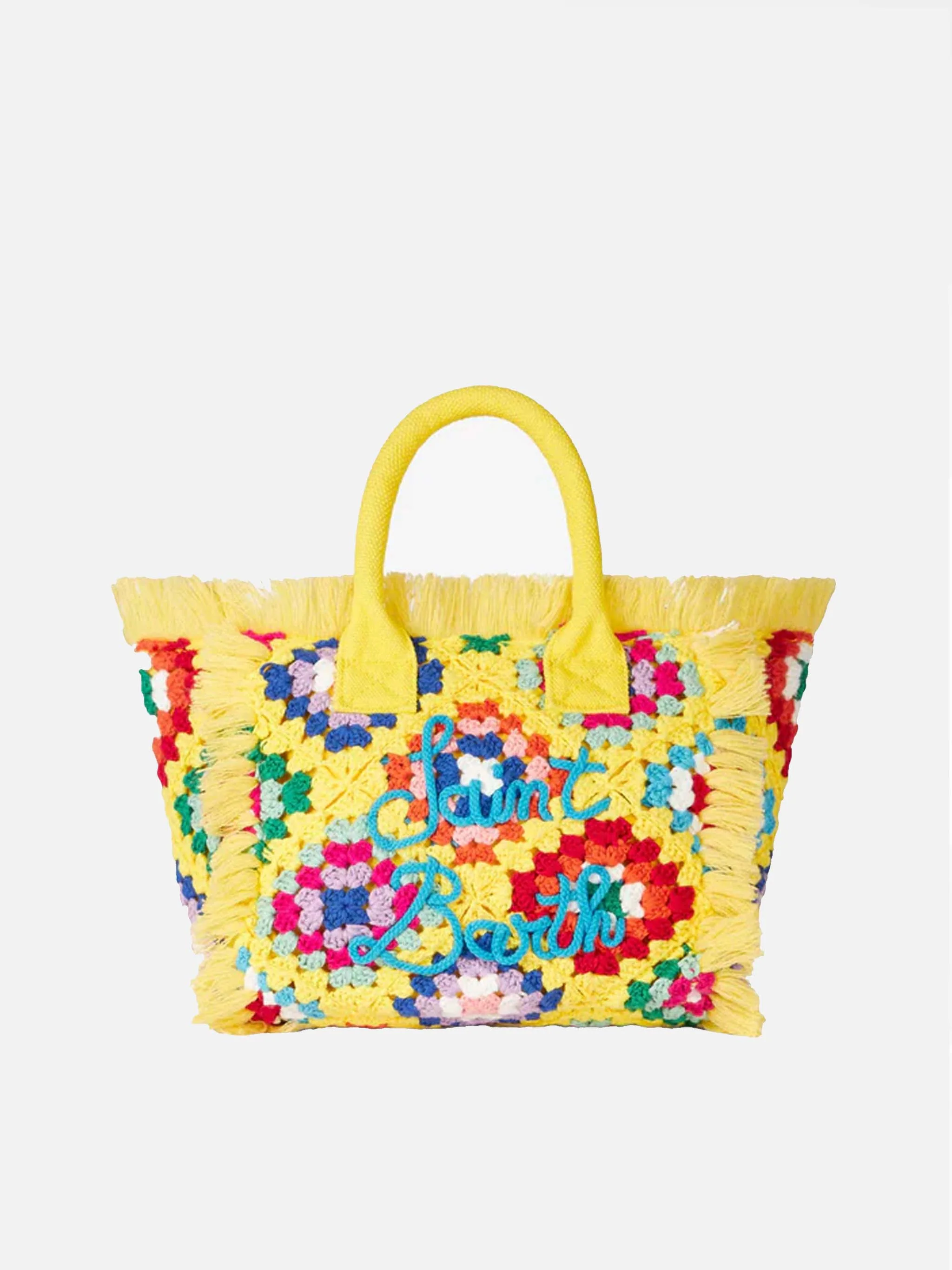 Borsa Colette all'uncinetto con frange