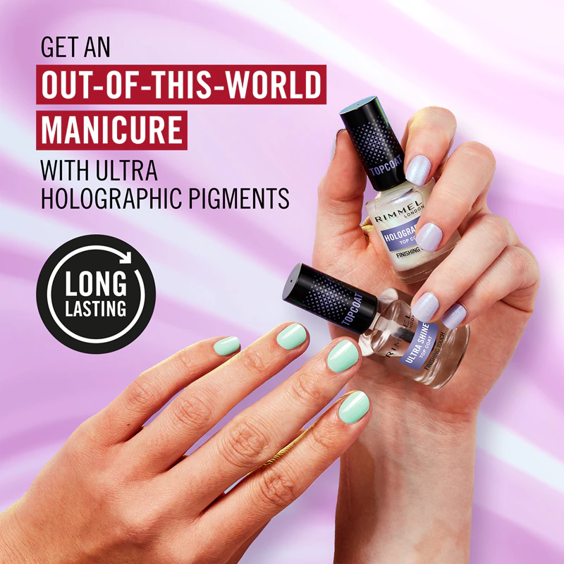 Rimmel Holographic Glitter Nail Polish Top Coat