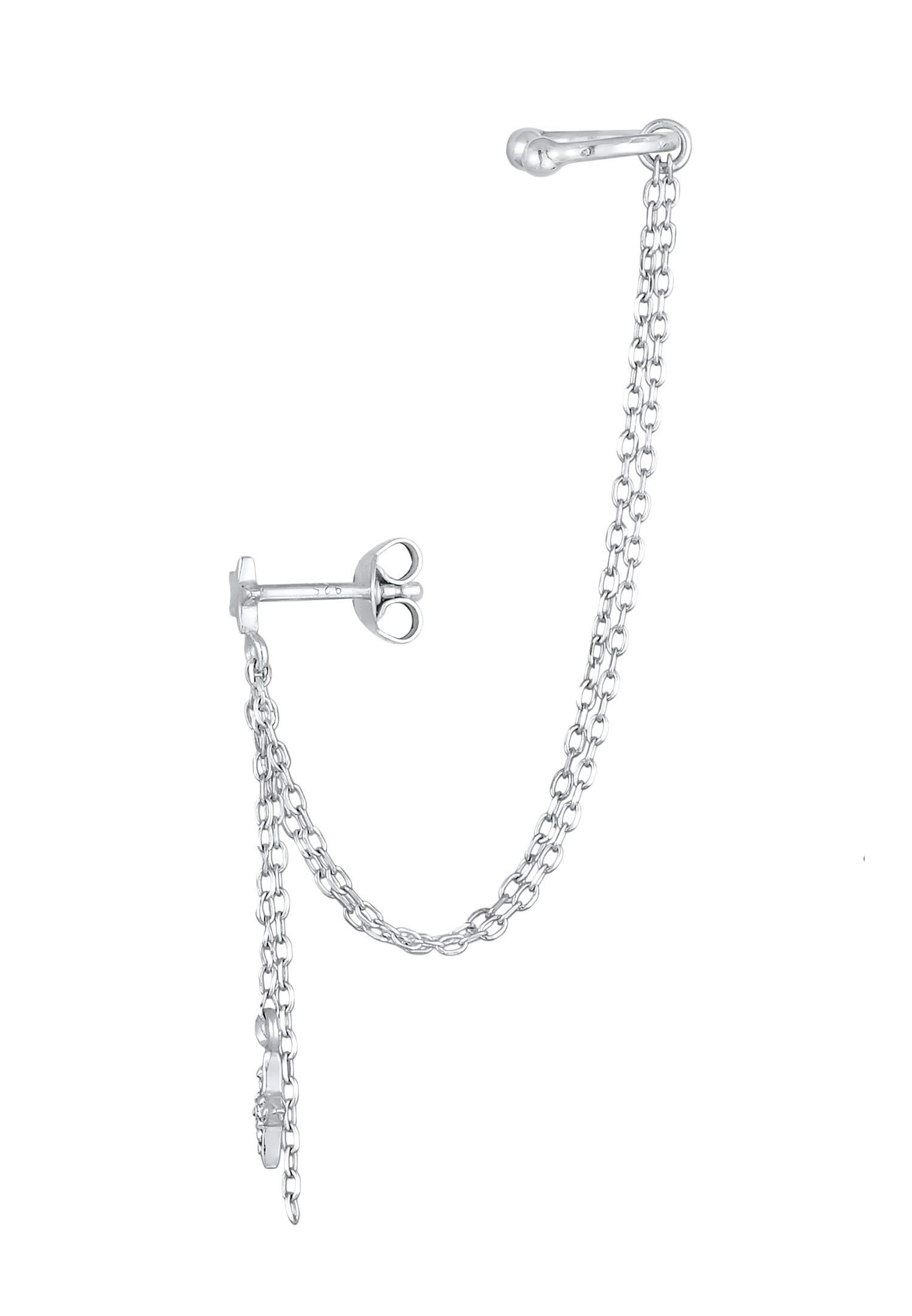 Elli Femmes Earcuff Collier étoile avec cristal en argent sterling 925