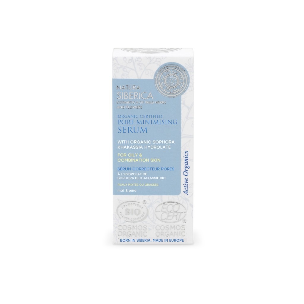 Natura Siberica Sérum Visage BIO Correcteur Pores Peaux Mixtes ou Grasses au Sophora de Khakassie