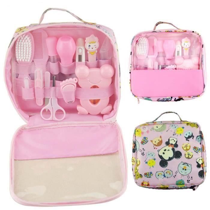 stillcool® 13PCS Trousse de Soin et Santé Pour Bébé Essentiel de Toilette set soin Bébé-rose