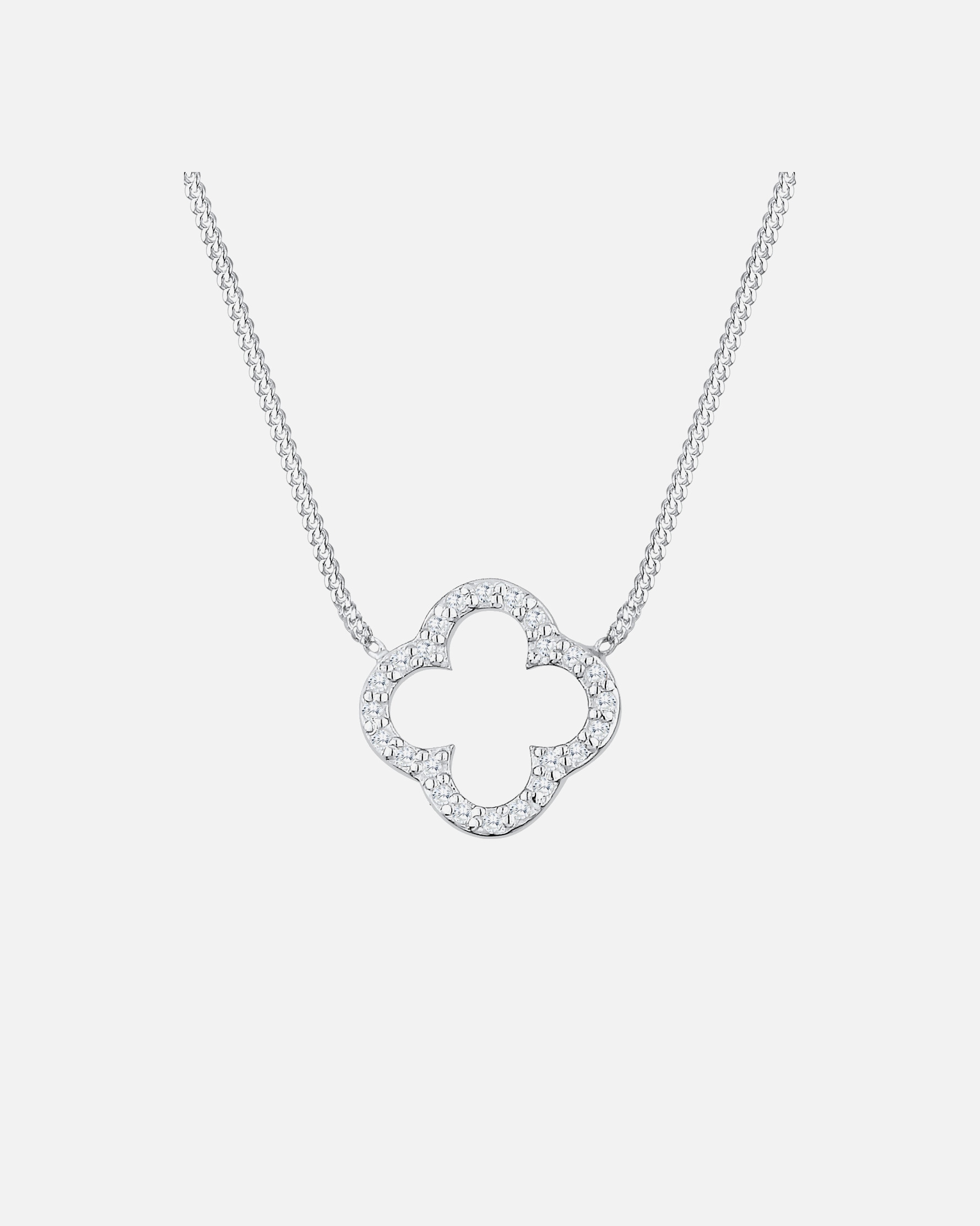 Elli Femmes pendentif trèfle élégant chance avec cristaux de zirconium en argent sterling 925