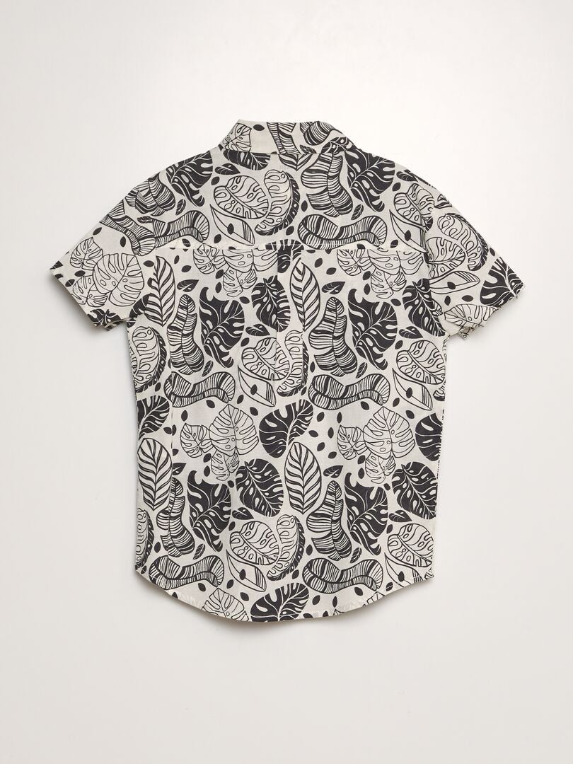 Camisa de manga corta estampada - BLANCA
