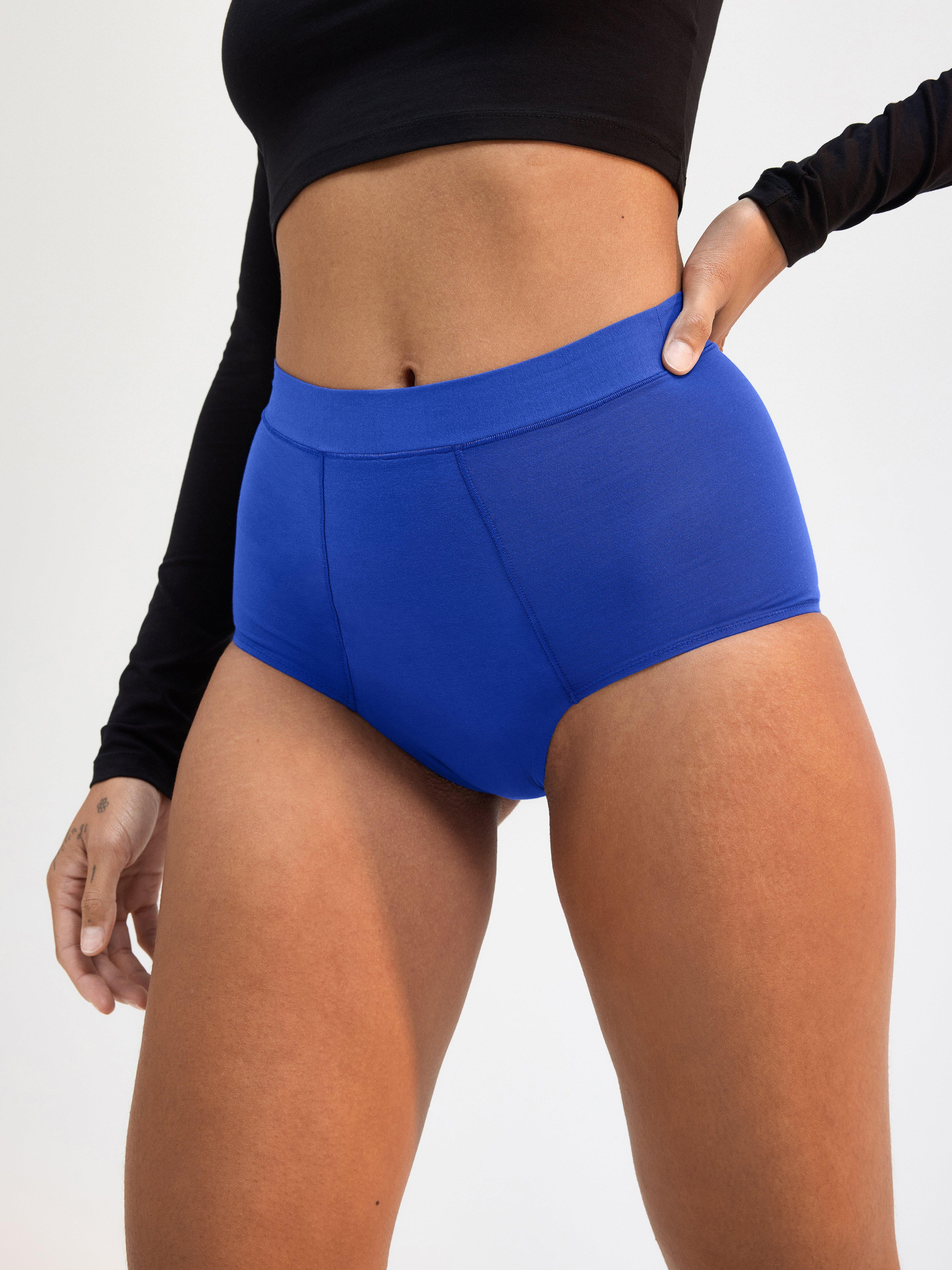 Superabsorberende menstruser – høy midje – Female Engineering Neon Blue