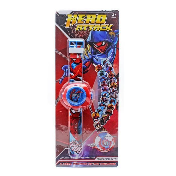Projection Watch with 24 Spiderman Superhero Figurines, Spiderman Electronic Watch for Boys, Projection Toys, Projection