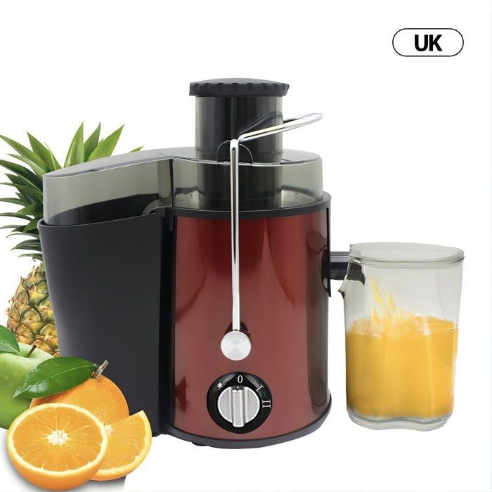 Extracteur de jus 400 W - 85 % de rétention nutritionnelle + 3 vitesses + Nettoyage en un clic - Rouge-B