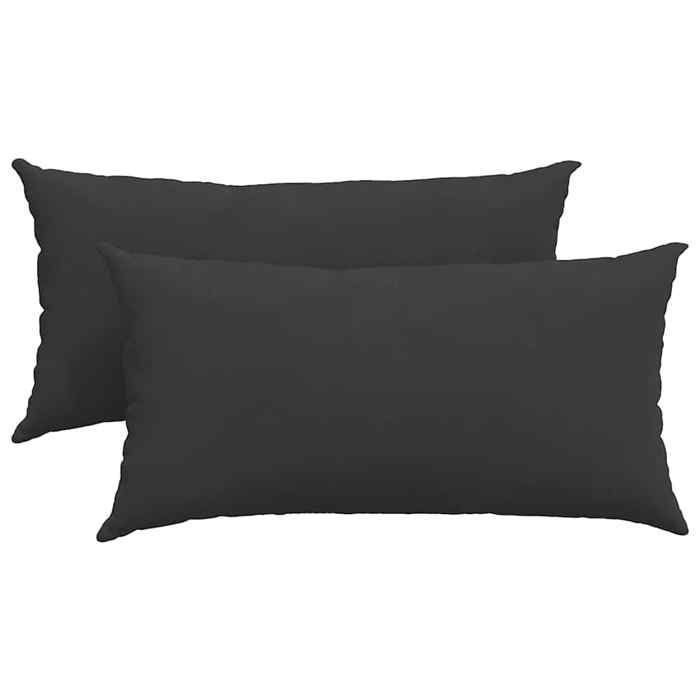 Almofadas para sofá - ABI - Pretas - 80 x 40 cm - Capas removíveis - Enchimento de poliéster