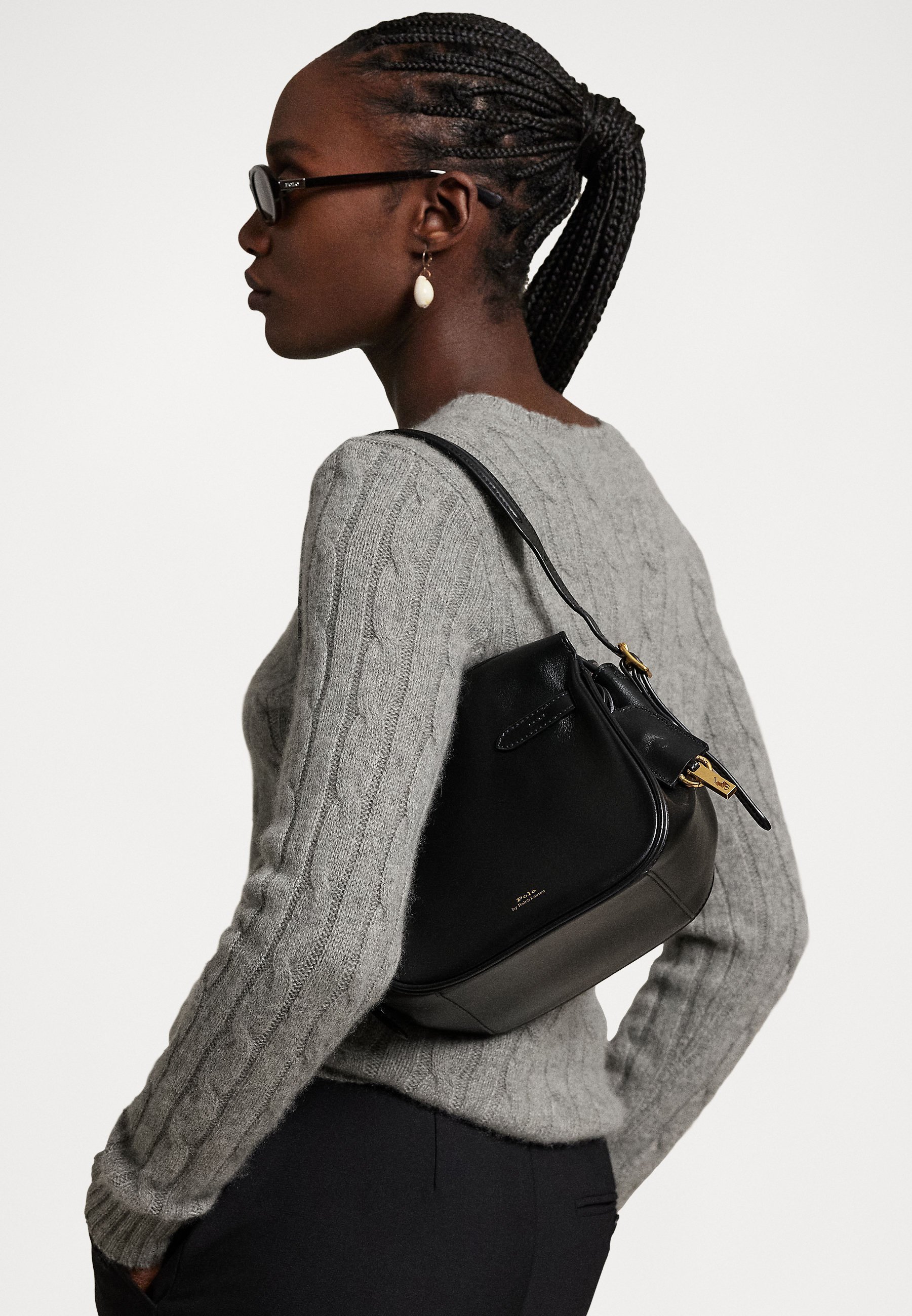 Polo Ralph Lauren Polo ID leren mini-handtas - zwart