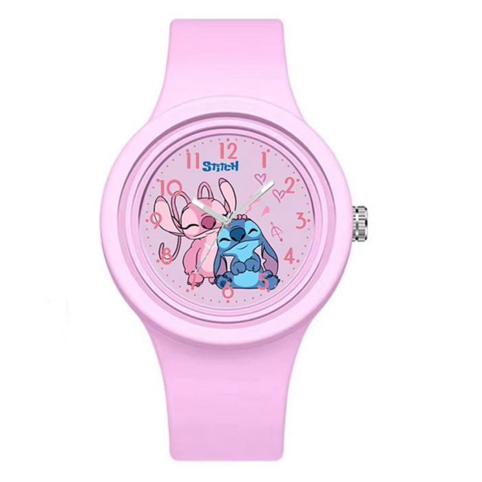Montre Enfant Stitch Angel Rose – Apprentissage de l’heure ludique et confortable