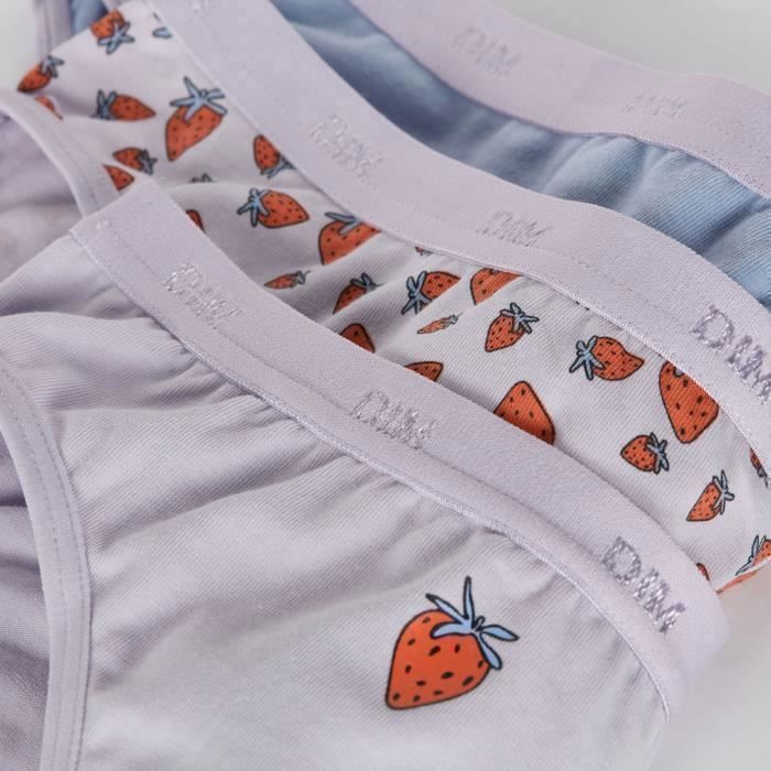 Conjunto de 3 braguitas de algodón elástico para niña con estampado Les Pockets.