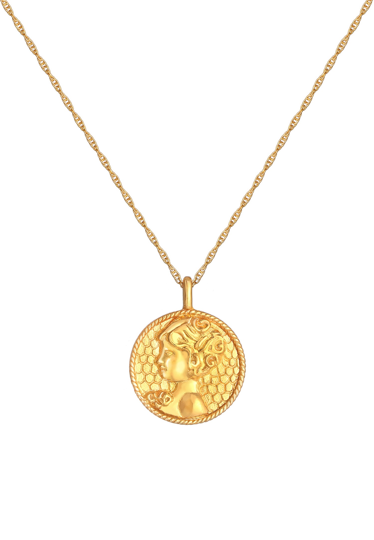 Elli Pièce de monnaie Vierge du zodiaque pour dames Astro Tendance Antique en argent sterling 925
