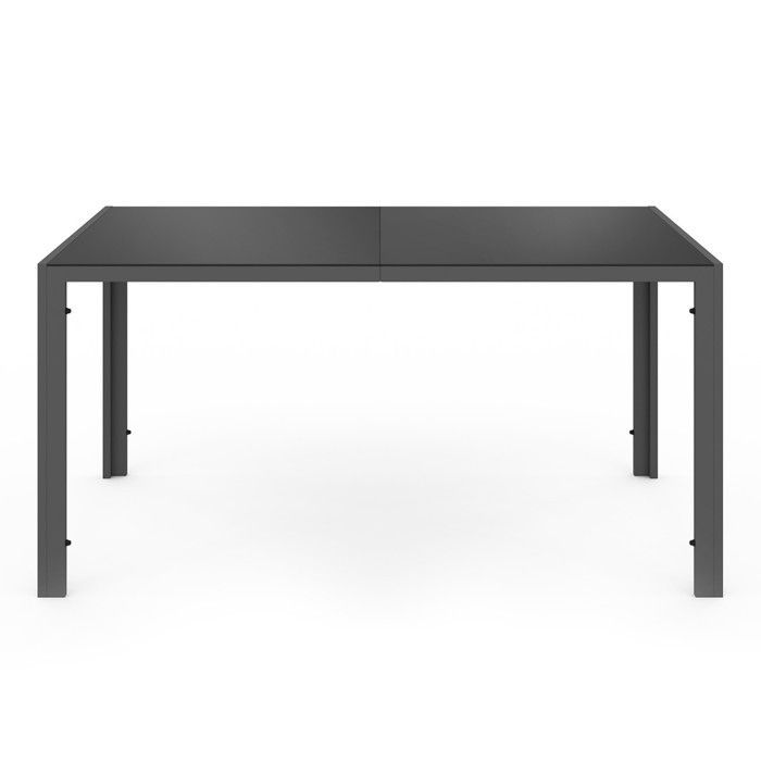 IDMARKET Salon de jardin MADRID table 150 CM et 6 chaises empilables bleu canard