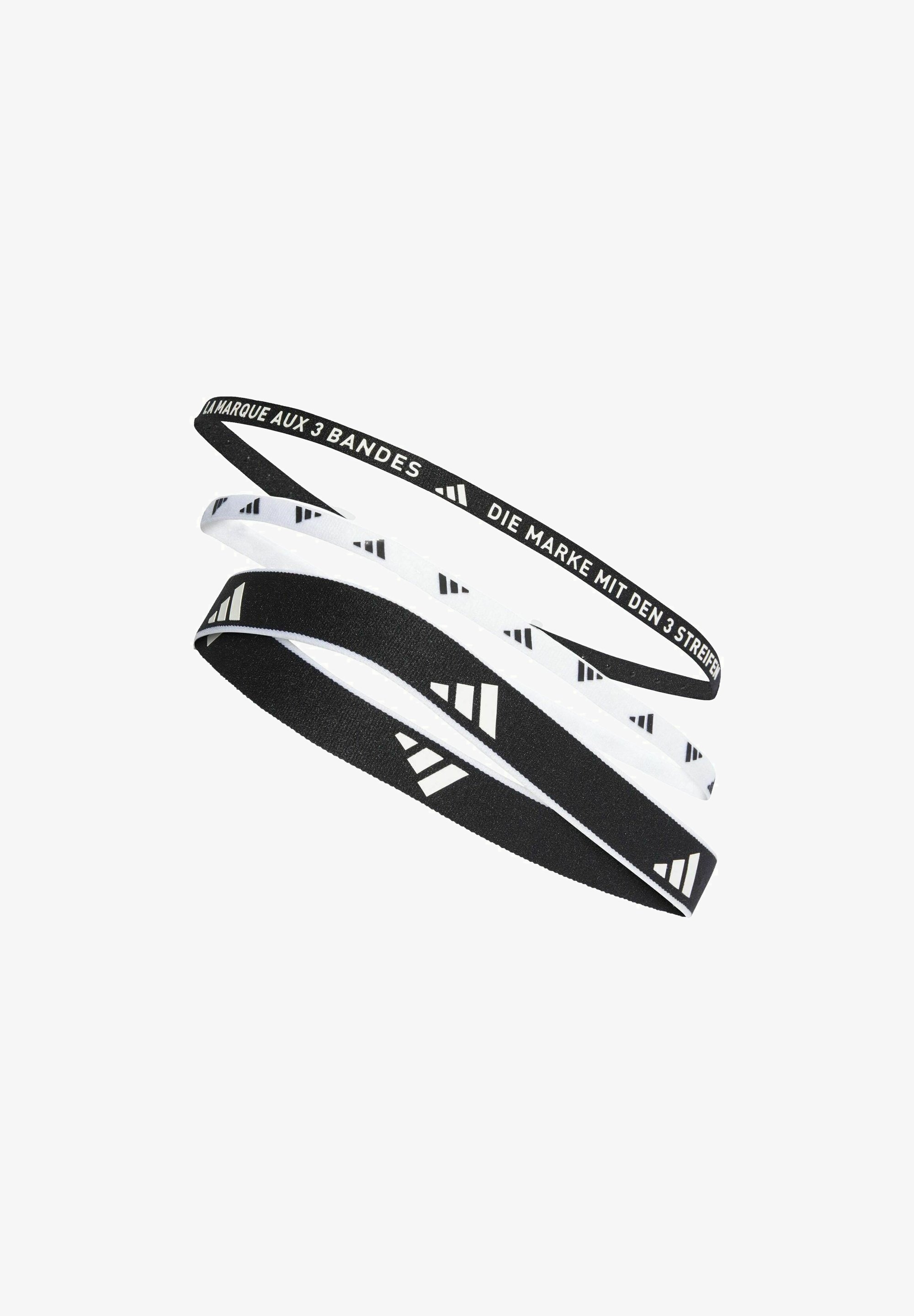 adidas Performance trainingshoofdbanden in meerdere breedtes, 3 stuks per verpakking - Zweetband - zwart wit