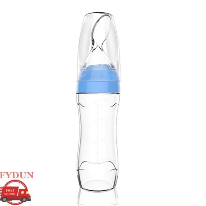 FYDUN Silicone Feeding Bottle, Compressed Silicone Baby Bottle, Blue