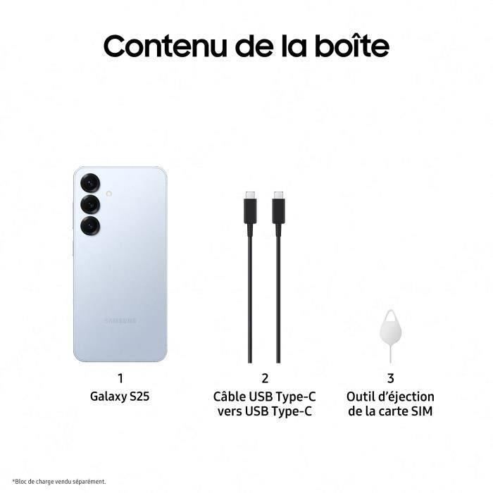 SAMSUNG Galaxy S25 AI Smartphone 128 Go Bleu clair