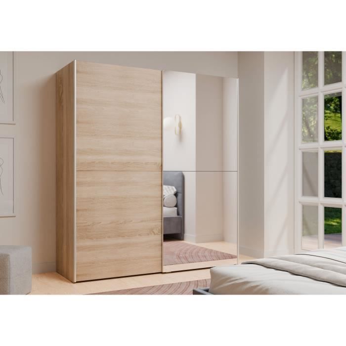 2-türiger Schiebetürenschrank mit Spiegel – Sonoma-Eiche – B 170,3 x T 61,2 x H 190,5 cm – ULOS