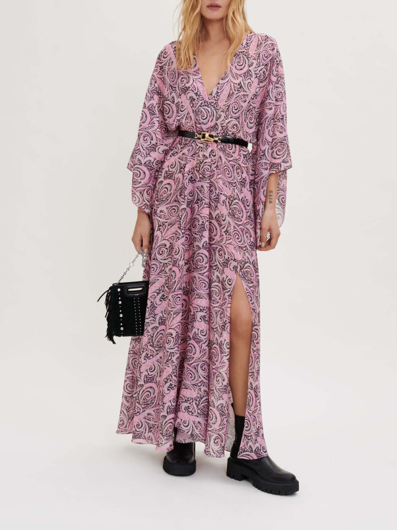 Rochie lejeră cu imprimeu Paisley-Paisley cu trandafiri