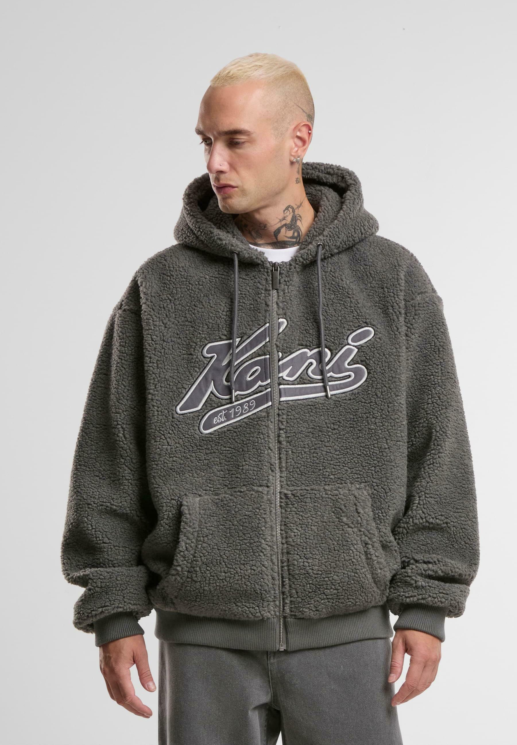 Karl Kani VARSITY TEDDY ZIP - Fleecejacke - grau