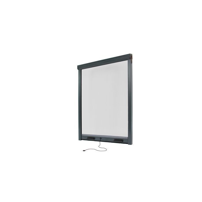 Mosquitera enrollable para ventanas - 150 x 230 cm - Recortable - Aluminio gris antracita - Protección contra insectos
