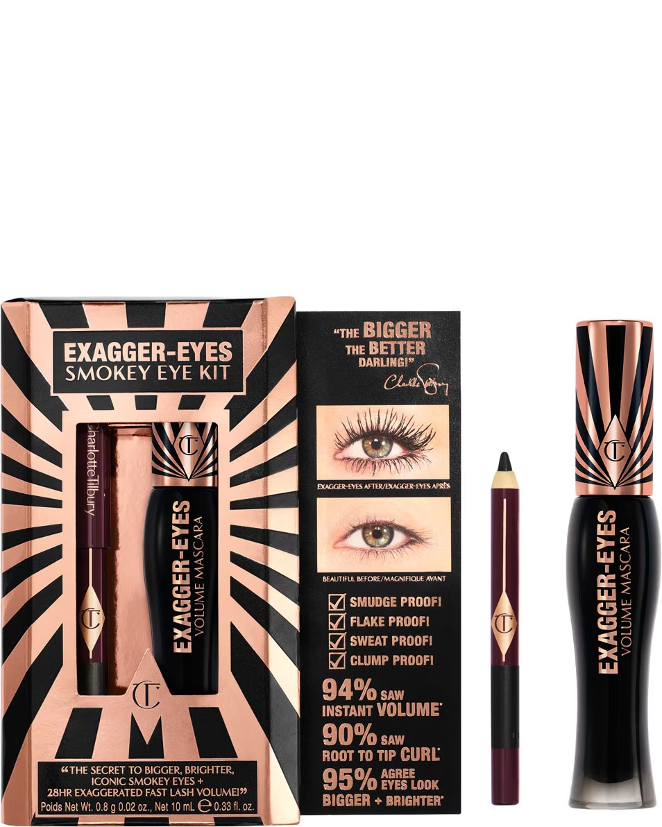 Μάσκαρα CHARLOTTE TILBURY για έξτρα μάτια, κιτ ματιών EXAGGER-EYES SMOKEY