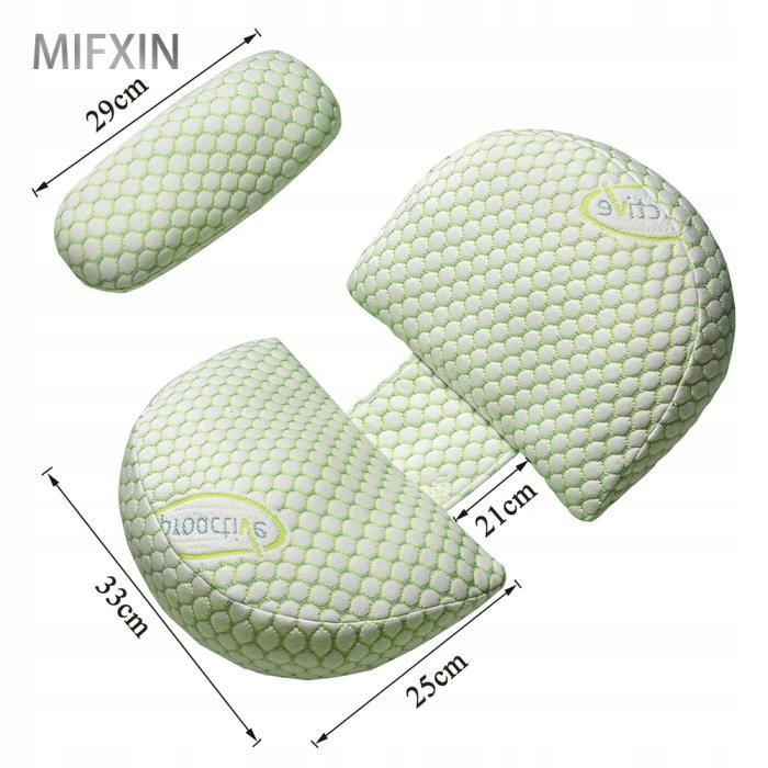 Oreiller de grossesse en forme de U pour femmes enceintes Vert S