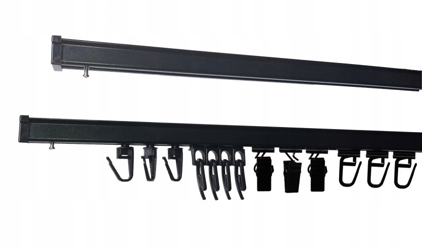 Karnisz szyna sufitowa aluminiowa PS 120 cm czarna
