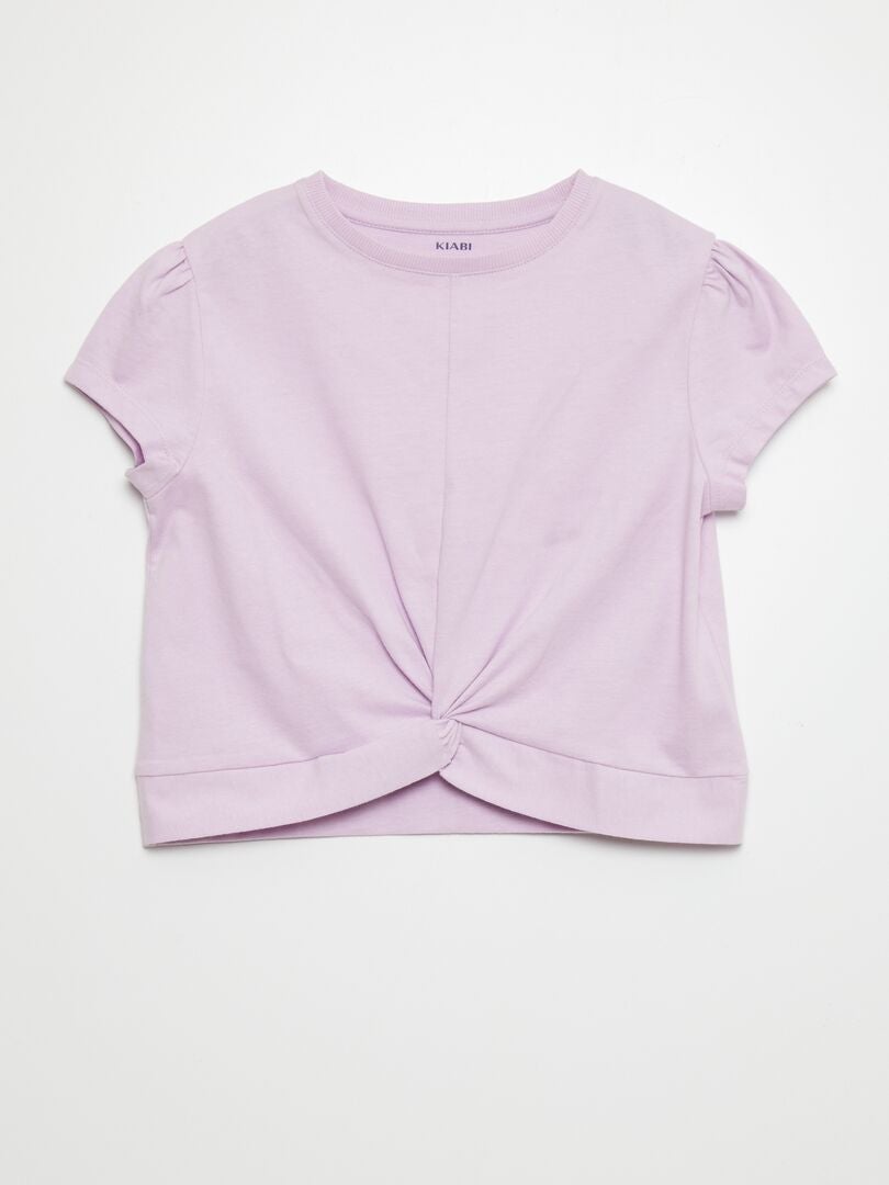 Camiseta con nudo frontal - MORADO