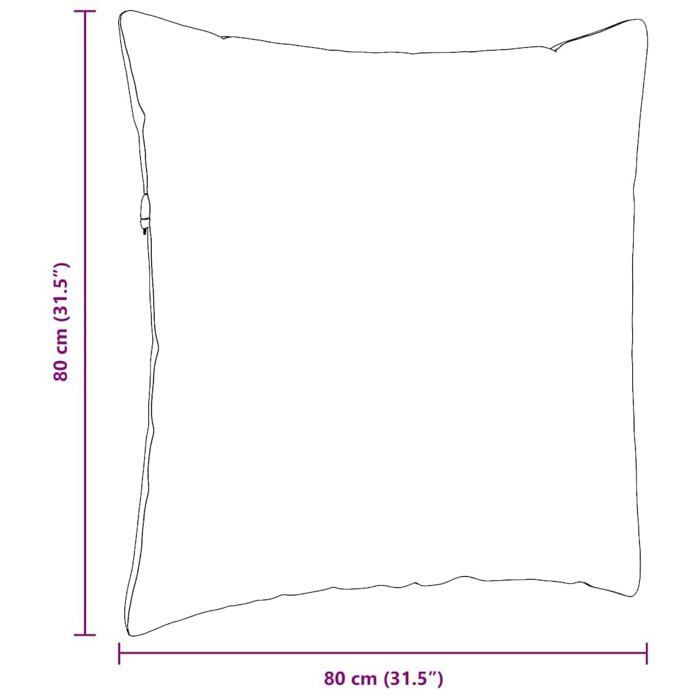 Coussins de canapé en velours - vidaXL - 80x80 cm - Rose - Housses amovibles - Rembourrage polyester - Usage intérieur