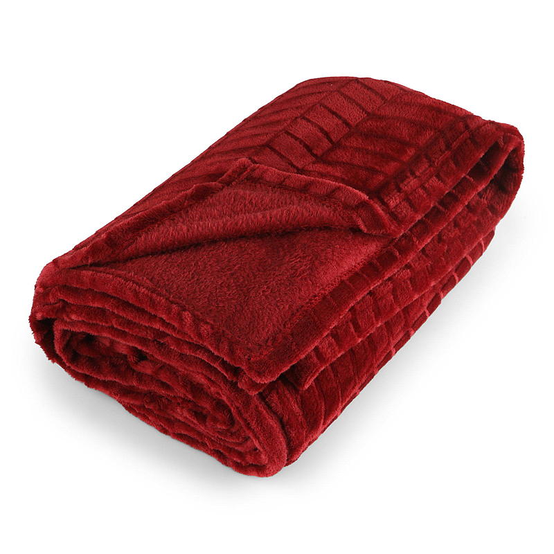 Hjemmeteppe 150x200 cm flanellfleece rød