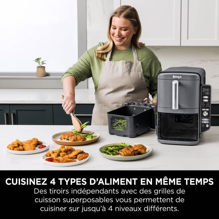 NINJA Airfryer - Dubbele Stapel XL SL400EU - Inhoud 9,5 liter - 6 kookprogramma's - 2470W