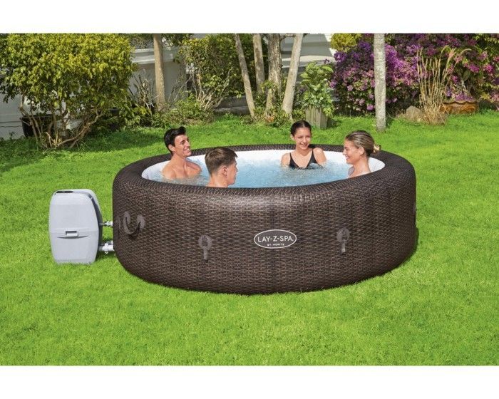 Spa hinchable BESTWAY - Lay-Z-Spa® St Moritz - 180 chorros de aire - 216 x 76 cm - De 5 a 7 plazas - Redondo (cubierta, cartucho, difusor)
