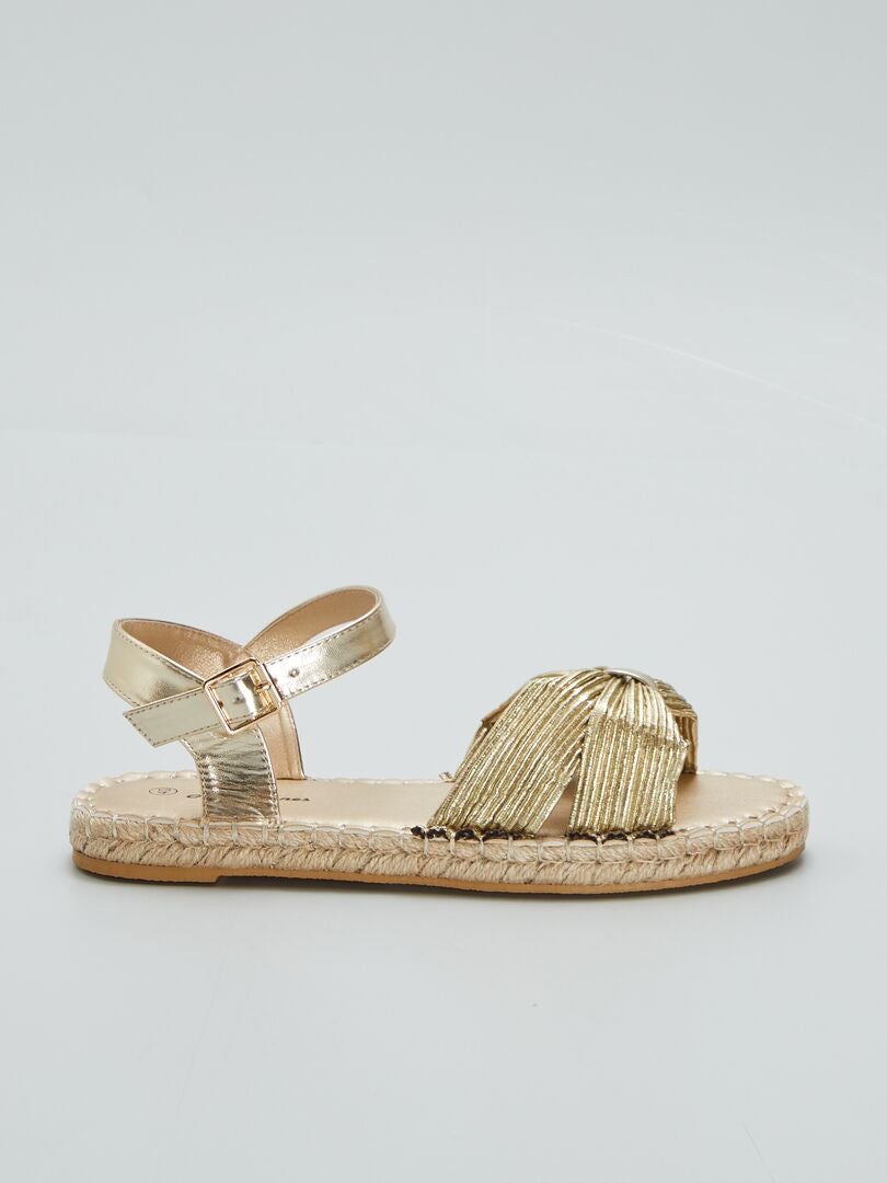 Lage gouden sandalen - BEIGE