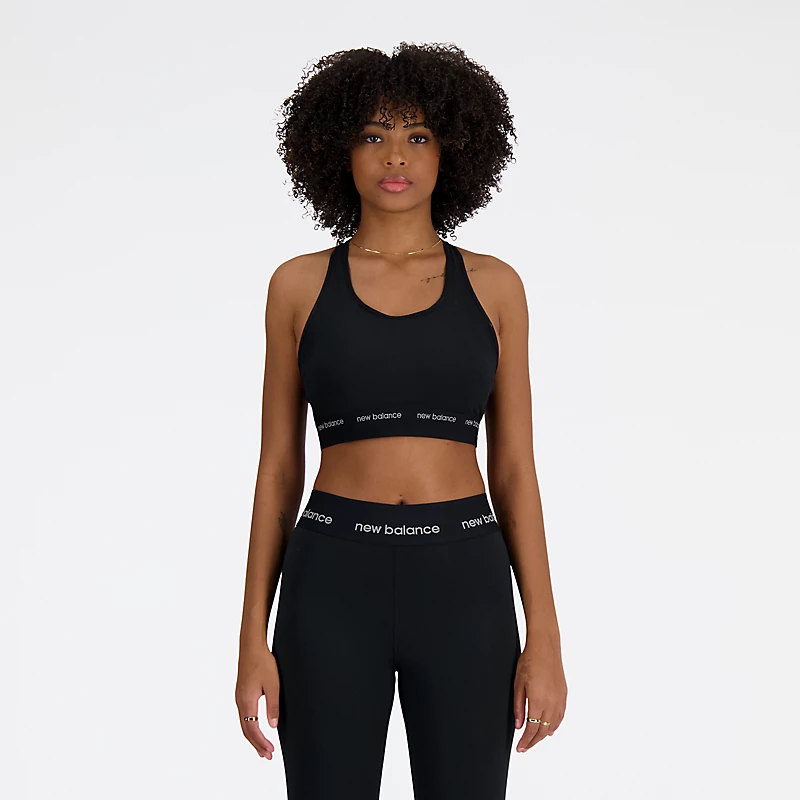 Biustonosz sportowy NB Sleek Medium Support dla kobiet – CZARNY
