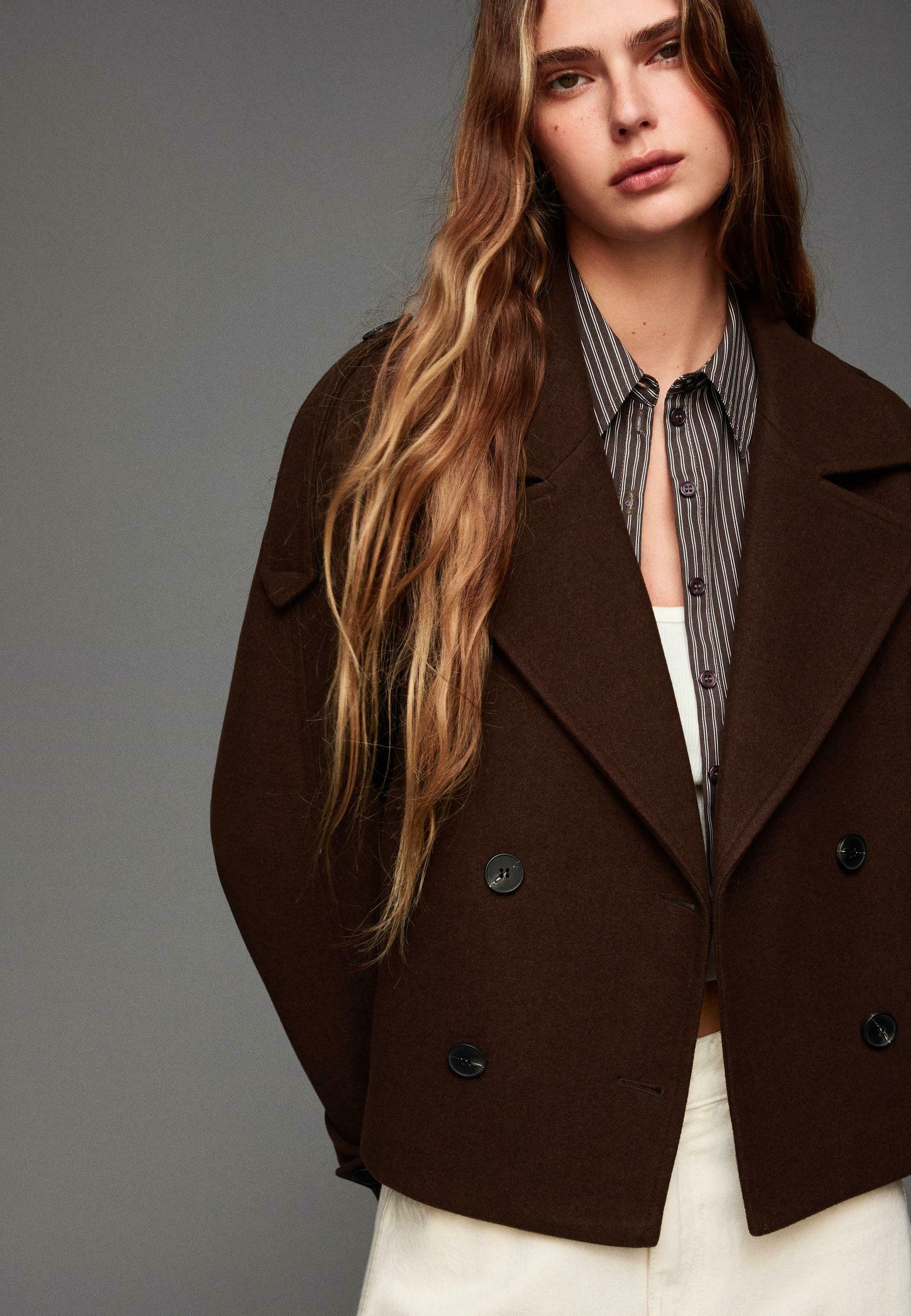 Bershka SOFT JACKET - Zomerjas - bruin