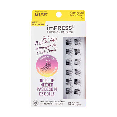 Kiss Impress Press-On Falsies Eleganta Naturliga Limfria Lösögonfransar 12 st 12 st