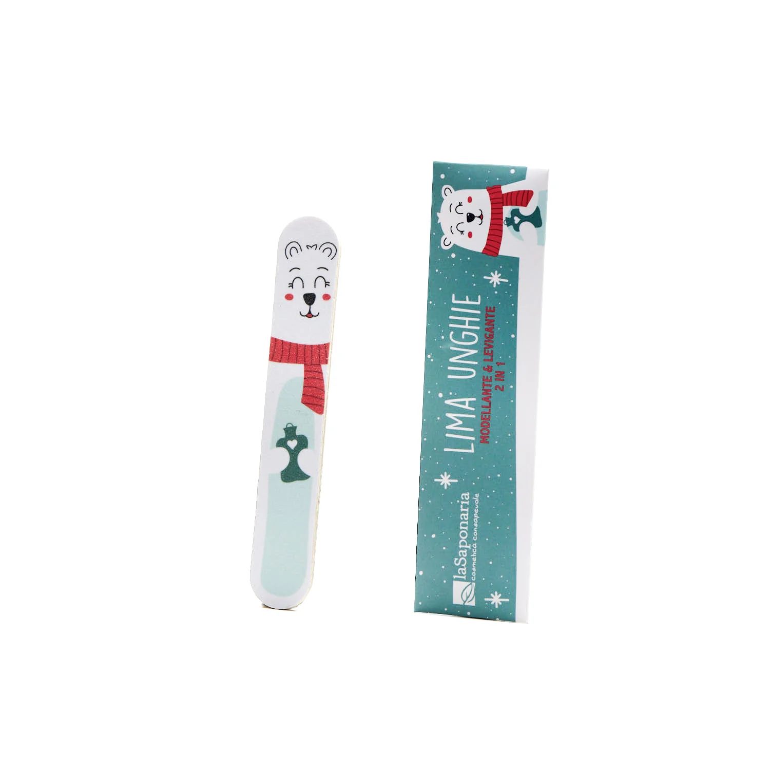 Mani Limetta unghie 2 in 1- Orso polare - Lime e Spazzolini Unghie