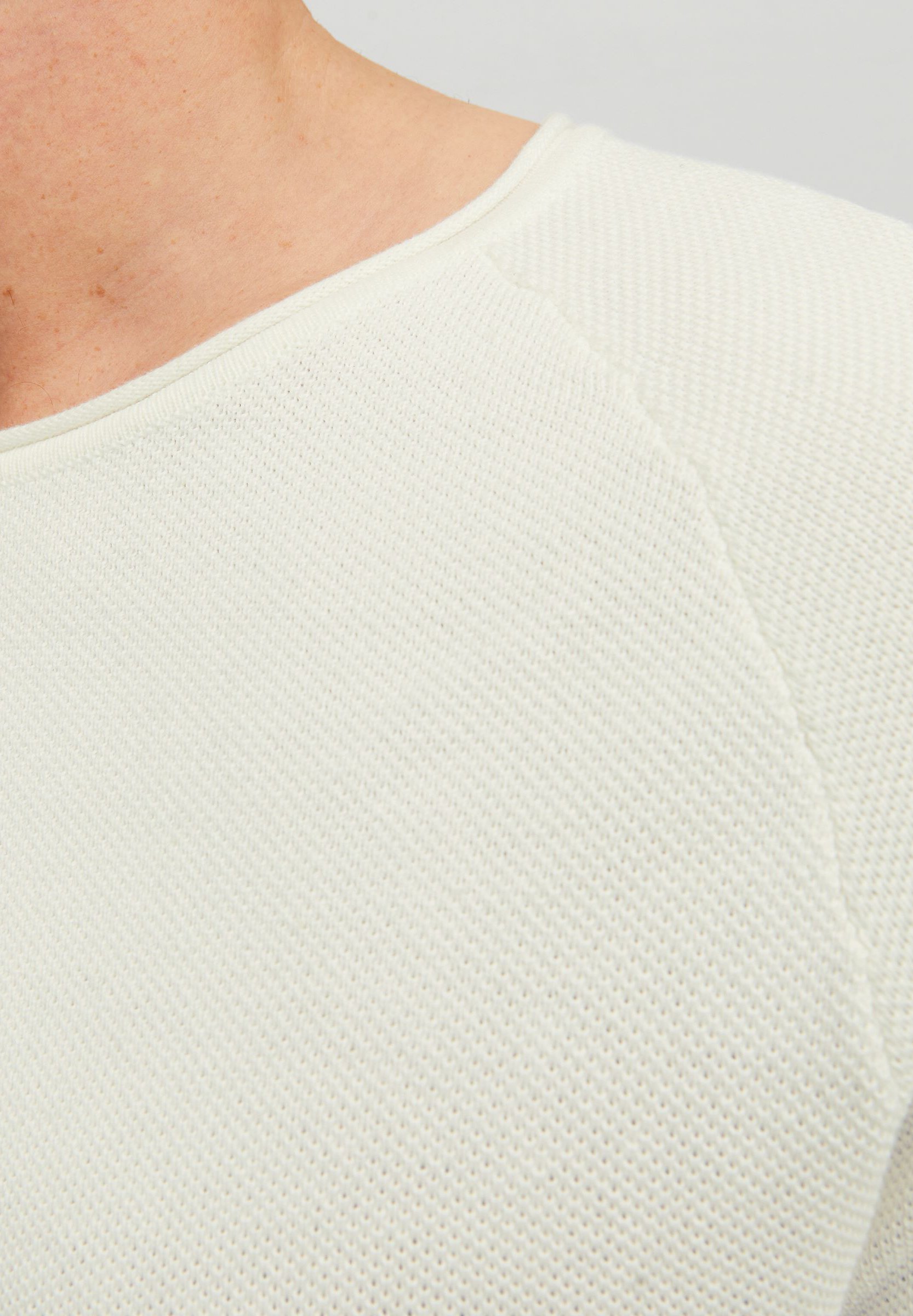Pull Jack & Jones JJEHILL à col rond - Cloud Dancer