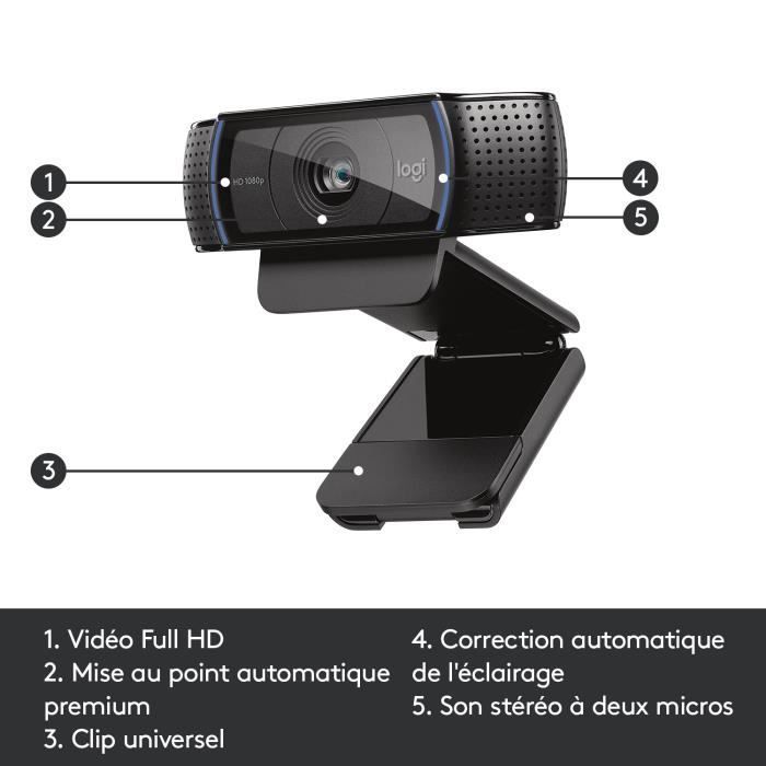 Cámara web - Full HD 1080p - Logitech - C920 - Micrófono integrado
