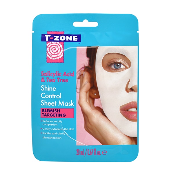 Máscara facial de controle de brilho com ácido salicílico e óleo de melaleuca.
