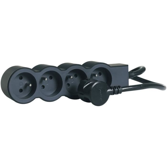 LEGRAND FB 4x2P+E standaard stekkerdoos van 1,5 m (1 mm²) - Zwart