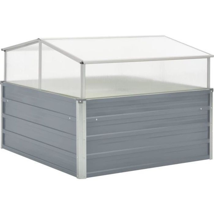 Garden Greenhouse - Galvanized Steel - 100 x 100 x 85 cm - Polycarbonate - Grey