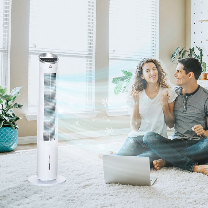 HOMCOM - Ventilador de torre - ABS - 30x30x100,8cm - Blanco