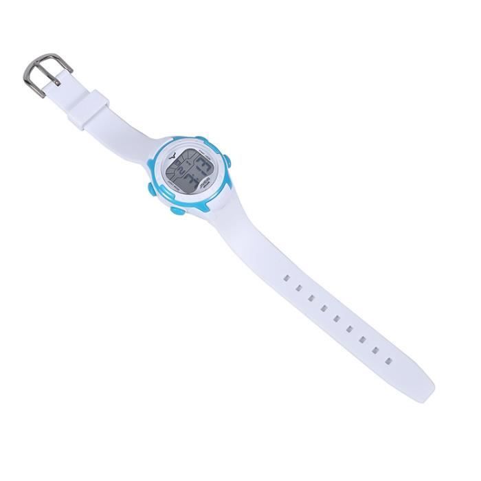 Orologio per bambini e bambine, marca sportiva impermeabile, display digitale a LED, cinturino bianco