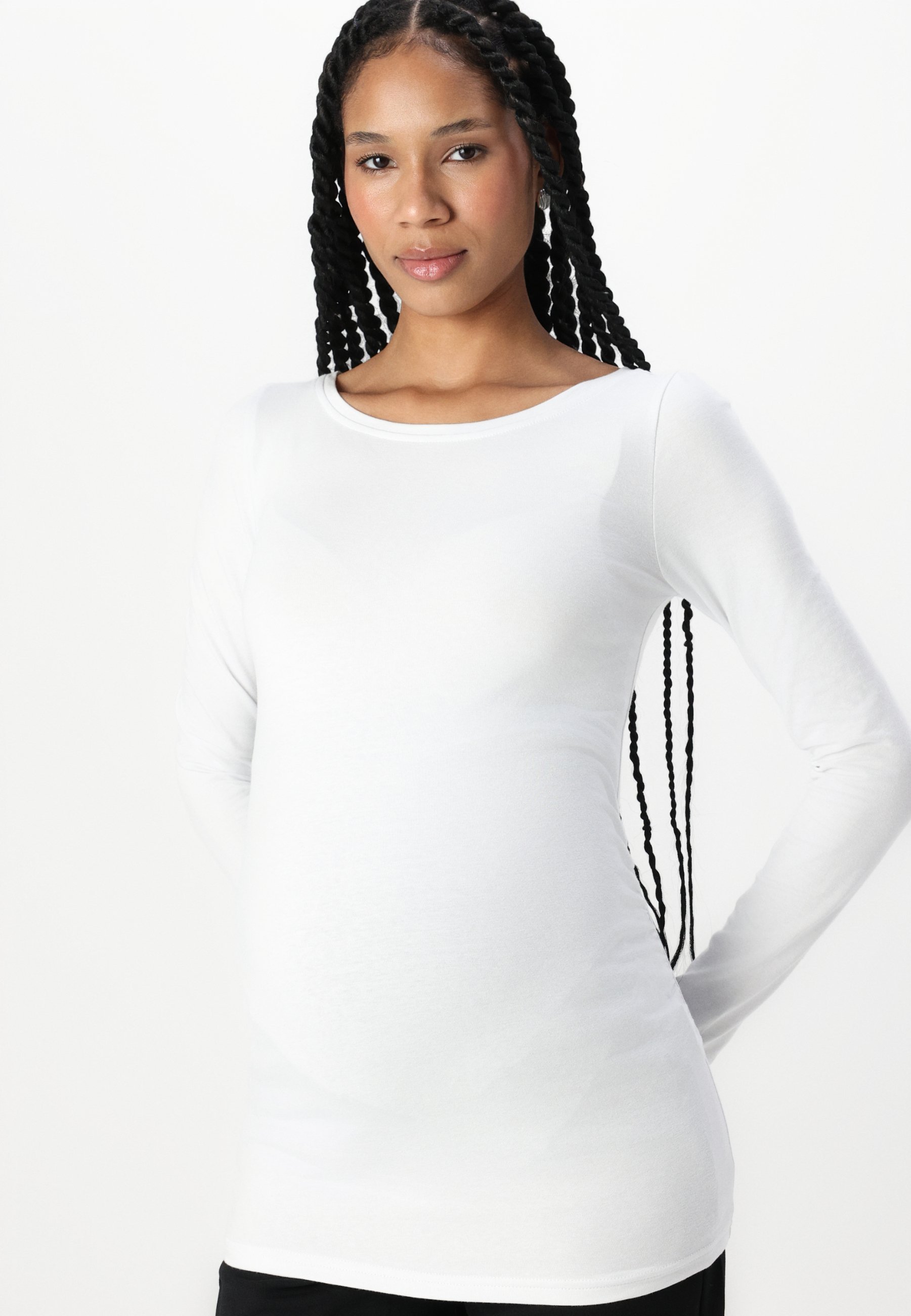 Conjunto Anna Field MAMA com 3 peças - Blusa de manga comprida - branca/jeans azul escuro/branco off-white