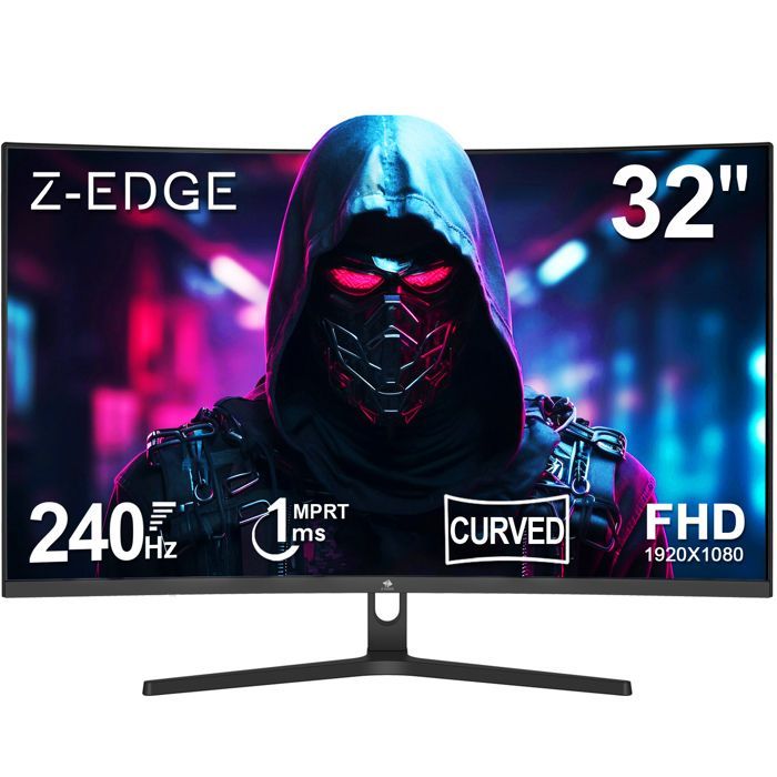 Ecran Pc Gamer Z-Edge UG32P Incurvé 32'' 240 Hz, 1ms, FreeSync, 1080P, 1500R VA, 2*HDMI2.0 & 2*DP1.4