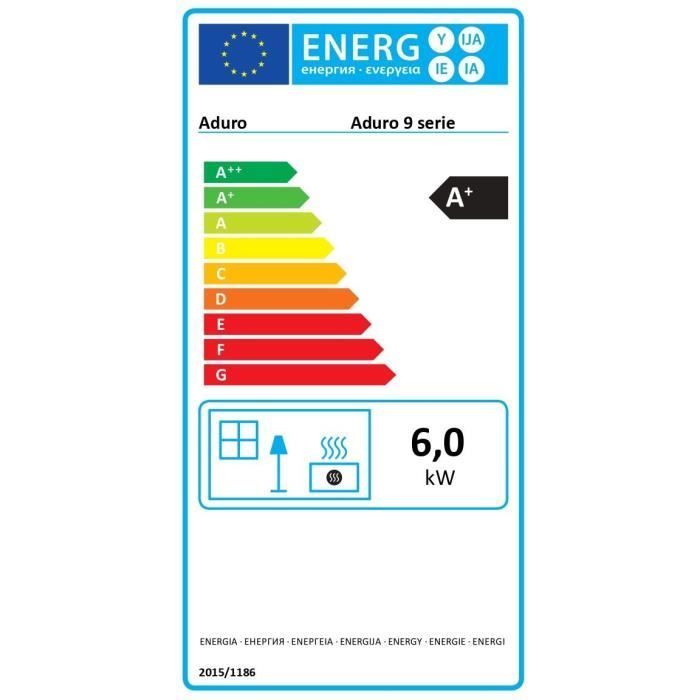Stufa a legna - ADURO 9.1 - 50292 - 6 KW - Nera
